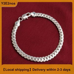【Local shipping】 Plated Fashion Snake Chain 5 mm Width Bangle Jewelry Trendy Men Bracelets