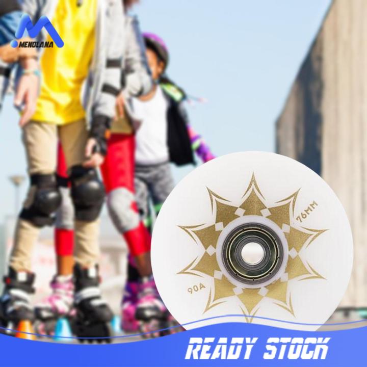menolana 76mm Inline Roller Skate Wheel Replacement with Abec 9 Bearing