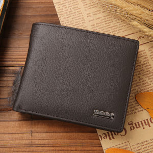 Mens WalletGenuine Leather Short Wallet Credit Card Money Clips