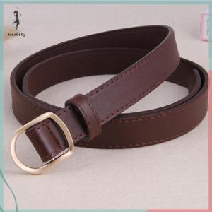 FUJIAS2🦋 Fashion Nonporous Womens Thin Belt Simple Korean Metal Buckle PU Leather Belts Jeans Dress Decorative Waist Strap