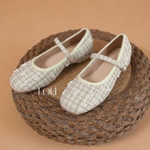 LOEI Winnie Flatshoes Wanita Sepatu Tweed Fashion 5423