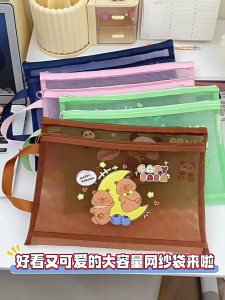 A4 A 5 A6 Capybara Document Organizers File Folders Storage Bag Document Bag Large Capacity Zippers Pouch for Student