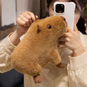 SDRYHTDH 26cm/36cm Capybara Plush Doll Green Leaves Lotus Leaf Design Capybara Plush Animal Decorative Gift Soft Material Capybara Stuffed Toy Child Gift