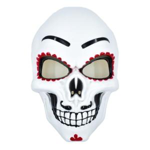 Day Of The Deads หน้ากากกะโหลกศีรษะน้ำตาลพิมพ์ลายดิจิทัลหน้ากากหน้ากากสำหรับฮาโลวีนคอสเพลย์ของขวัญชุดงานปาร์ตี้