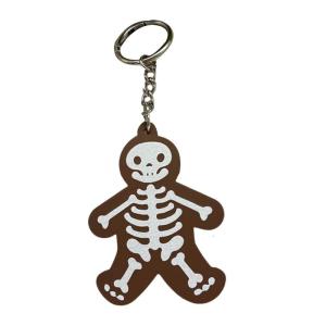 Unique Halloween Themed Key Ring Feature Detailed Skull Charm And PU Leather Detail Bag Hanging Ornament For Adults