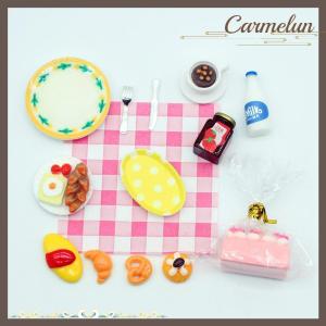 [Carmelun] 1Set Dollhouse Mini Breakfast Play Dim Sum Bread Jam Plate Model Miniature Kitchen Cooking Baking Model DIY Doll Accessories