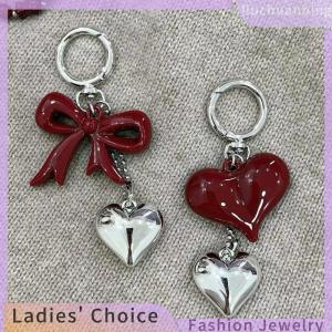 [Hot Sale Jewellery]liuchuanbing Simple Temperament Red Bowknot Heart Acrylic Keychain Pendant For Women Girls Versatile Backpack Decoration Accessories Gifts
