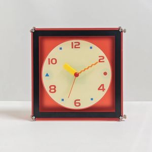Sacesr Double Sided Wall Clocks Nordic Black Frame Acrylic Wall Clocks Small Retro Durable Silent Clock Home Decoration Furniture 5Y6Z3