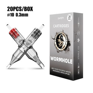 Wormhole Tattoo Cartridge Needles 20pcs/box – Size #10 (0.30mm) RL/RS/RM/M1 Transparent Soft Membrane Disposable & Sterilized – For Lining & Shading
