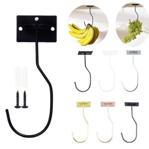 OKDEALS01 Rotation Under Cabinet Banana Hook Wall Mount Keep Bananas Fresh Grape Hanging Holder Space-Saving Creative Towel Hook For MugsKeychainsShopping Bags