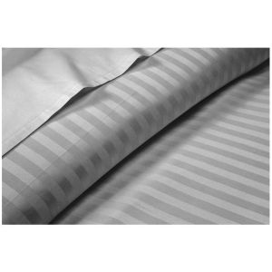 PABLO BEDDINGS | HOTEL QUALITY  FLATSHEET SATIN GRAY STRIPE CANADIAN COTTON  ALL SIZES AVAILABLE