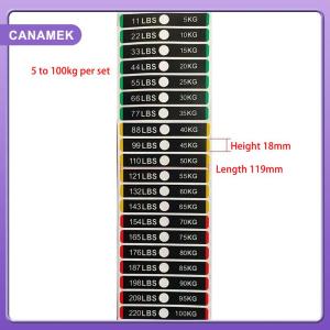 【CANAMEK】 Weight Stack Labels 4.5kg To 150kg Black Background White Number Weight Stickers For Fitness Equipment Gym Strength Training