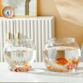 JNFGTV Clear Transparent Round Fish Tank Plastic Portable Fish Bowl Good View Small Aquarium Bowl Living Room. 