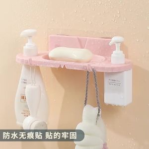 Khay Kệ Dán Tường Để Xà Phòng Có RãnhThoát Nước Có GiáTreo Dầu Gội