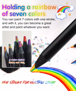 ปากกาสี จินตนาการ ดินสอสี ง่ายต่อการเขียน แกนเดียวกัน 7 สี 12 สี การไล่ระดับเมจิก วัฒนธรรม