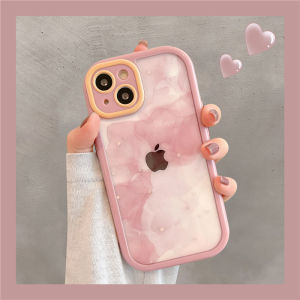 CrashStar Ins Watercolor Rendering Transparent Hard Shockproof Phone Case For iPhone 16 15 14 13 12 11 Pro Max Plus XS XR X Ink Painting Gradient Anti-fall Phone Casing Clear Phone Cover With Full Cover Lens Camera Protection Shell Top Seller