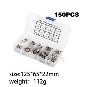 150Pcs/Set M3-M8 Recoil Helicoil BAUT KUNCI Thread Insert Screws Stainless Steel