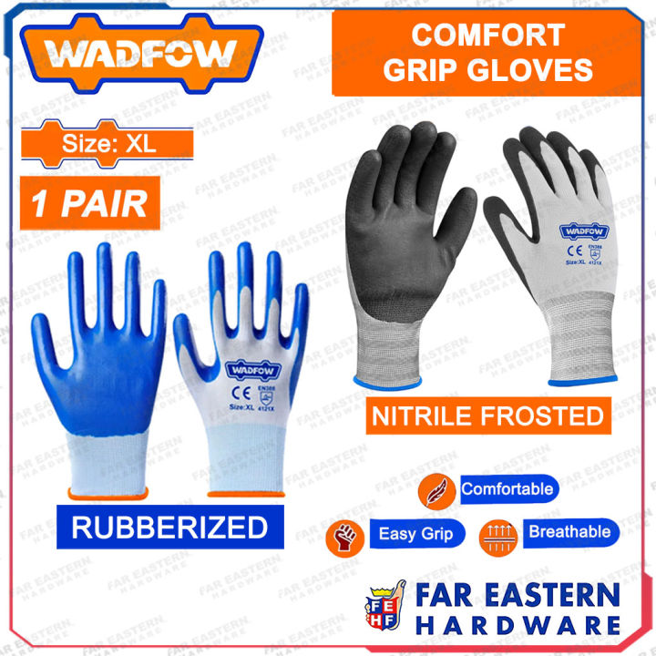 WADFOW Comfort Grip Rubber Rubberized Nitrile Gloves Latex