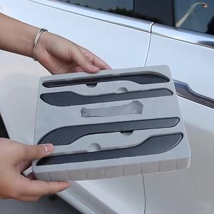NAVUTUAL New Car Door Handle Wrap Cover For Tesla Model 3 2023 Accessories Carbon Fiber ABS Protector Sticker Model3 Model Y
