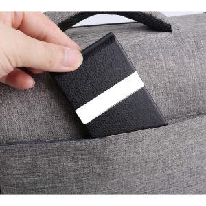 Business Card Holder Professional Business Card Case Metal Name Card Holder Pocket Business Card Carrier with Magnetic Shut Business Card Box Office Supplies