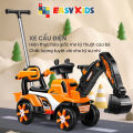 Xe cẩu điện cho bé cỡ lớn có thể tiến lùi điều chỉnh cần múc phù hợp trẻ em 2 - 6 tuổi. 