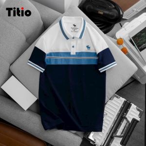 Áo thun Polo nam Titio thêu hươu phối màu thun cá sấu thoáng mát sang trọng APL016