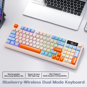 Wireless Gaming LED Backlit Keyboard Bluetooth/2.4GHz Dual Mode Quiet 2000mAH Rechargeable for PC Mac Smartphone