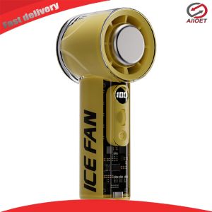 【Alloet】 Lightweight Turbo Handheld Fan with 3000mAh Rechargeable Battery LED Light Compact Personal Fan for Travel