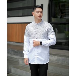 Baju Muslim Pria Dewasa Lengan Panjang Motif Kobata Size M L XL Branded Alanza Muslim Wear