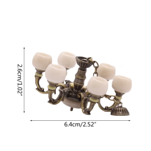 Chandelier Light Pretend Play for Kids Role Furniture Model Toy 1:12 Scale Vintage Chandelier Play House