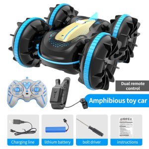 LYZRC New Arrival Kereta Control RC Car with Light 2.4G Amphibious Remote Control Stunt Car Hand Control Car Double-sided Tumbling Driving Vehicle Childrens Electric Toys Car for Kids Boys Girls