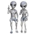 DUOJI Alien Outer Space Pose Skeleton Space Alien Statue Martians Decoration Body Figure Toy Skull Human Model Mr. Bones Skeleton Figures Skeleton Body. 