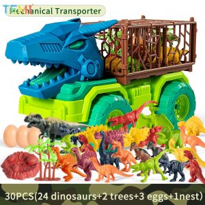 TEMI Mega Dinosaur Car Truck Toys With 30 pcs Dinosaurs and Egg Early Learning Kids Boys Toys Birthday Gift Dinosaur Jurassic Set