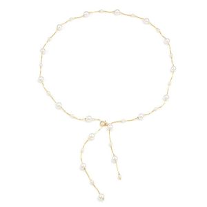 FELIZ Dress Accessory Pearl Waist Chains Elegant Adjustable Body Chain Decor Fashion Versatile Belly Chain for Women