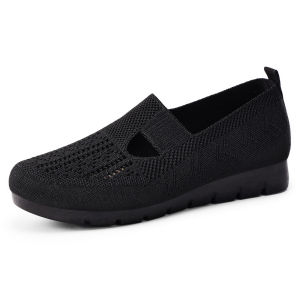 [Free Shipping] WomenS Shoes Versatile Spring New Arrivals Plus-Size Casual Shoes Polyurethane Slip-On Shoes Shallow-Toe Mesh Shoes