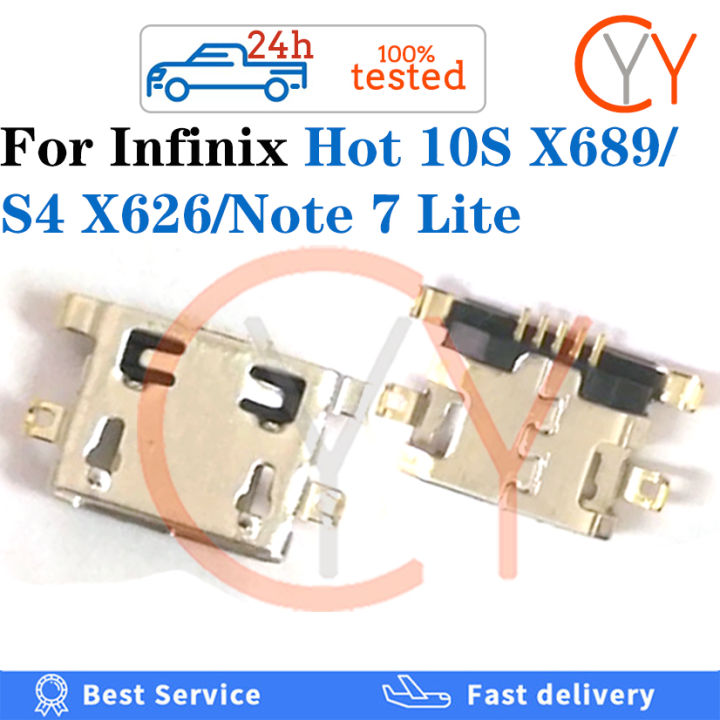 10pcs 50pcs For Infinix Hot 10S X689 Note Lite X656 S4 X626 Micro  USB Plug In Charging Charger Port Connector Charging Pin Port jack socket 