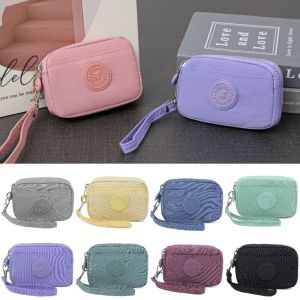 JURHOMIE Solid Color Women Wallet Double Layer with Lanyard Coin Purse Portable Waterproof Mobile Phone Bag Ladies