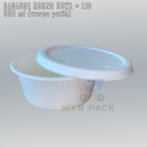 Bagasse Eco Round Bowl 850 ml - Mangkok Bulat Take Away 850ml - ECO FRIENDLY- BESTFRESH