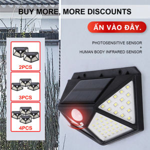 3 chế độ sáng 100 LED Đèn cảm ứng năng lượng mặt trời có cảm biến hồng ngoại