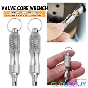 C.B.【Ready in Stock】 Tire Valve Core Screwdriver for Car Tyre Valve Core Remover Tool Tire Repair Keychain Design
