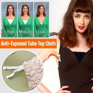 Chest Protection Anti-Exposure Tube Top Cloth Adjustable Lace Tube Top Anti-slip Chest Cover Clip