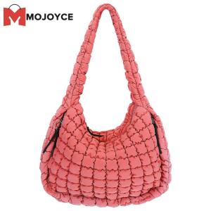 MOJOYCE Premium Puffer Shoulder Bag with Quilted Pattern Lightweight and Foldable for Easy Carrying and Storage