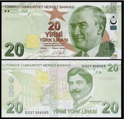 [Loh Banknote] Turkey 20 Lira 2009 P-224 (UNC) H027 122857