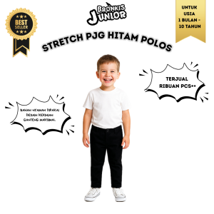 Bronkis Junior Celana Panjang Anak Laki Laki Bahan Stretch Warna Hitam Usia 1 Bulan Sampai 6 Tahun