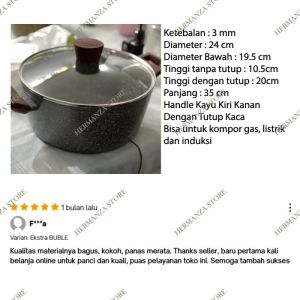 Cyprus Cookware Marble Cypruz Sauce Pan Fry wok panci Wajan Induksi Anti Lengket