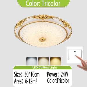 COD Luxury LED Light Tricolor Dimming Ceiling Lights For Living BedRoom Light center Ceiling Lamp