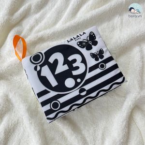 Sách vải mini cho bé Sách vải song ngữ kích thích giác quan kích thước 11x12cm 8 mặt an toàn tuyệt đối cho bé