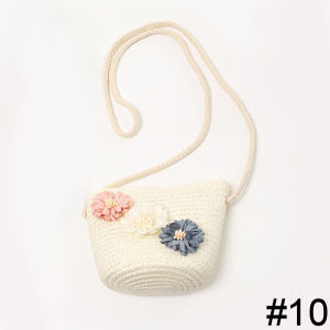 Calistouk Kids Girls Large Wide Flower Straw Hat Woven Sun Protection Beach Hat Summer Floppy Bucket Cap Portable Handbag【The hat and bag are sold seperately】