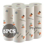 5Rroll/3Roll 50Pcs/Roll Disposable Clean Lazy Rag Paper Kitchen Oil Absorbent Paper Towel Washable Dish Cloth