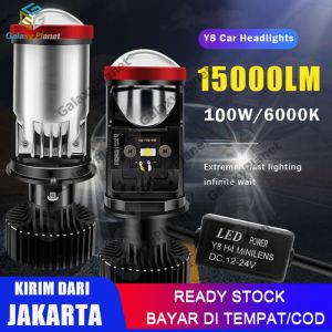 (Dikirim Dari Jakarta) 2PCS Mini Projie Y6D Y7D Y8D Y11 H4 50/80/120watt Super Terang Lampu Led Mobil / H4 LED Healdight Canbus Y8 Car Lamp Mini Projector Lens Automobles Bulb 6500K 100W Conversion Kit High Low Beam 12V LHD RHD